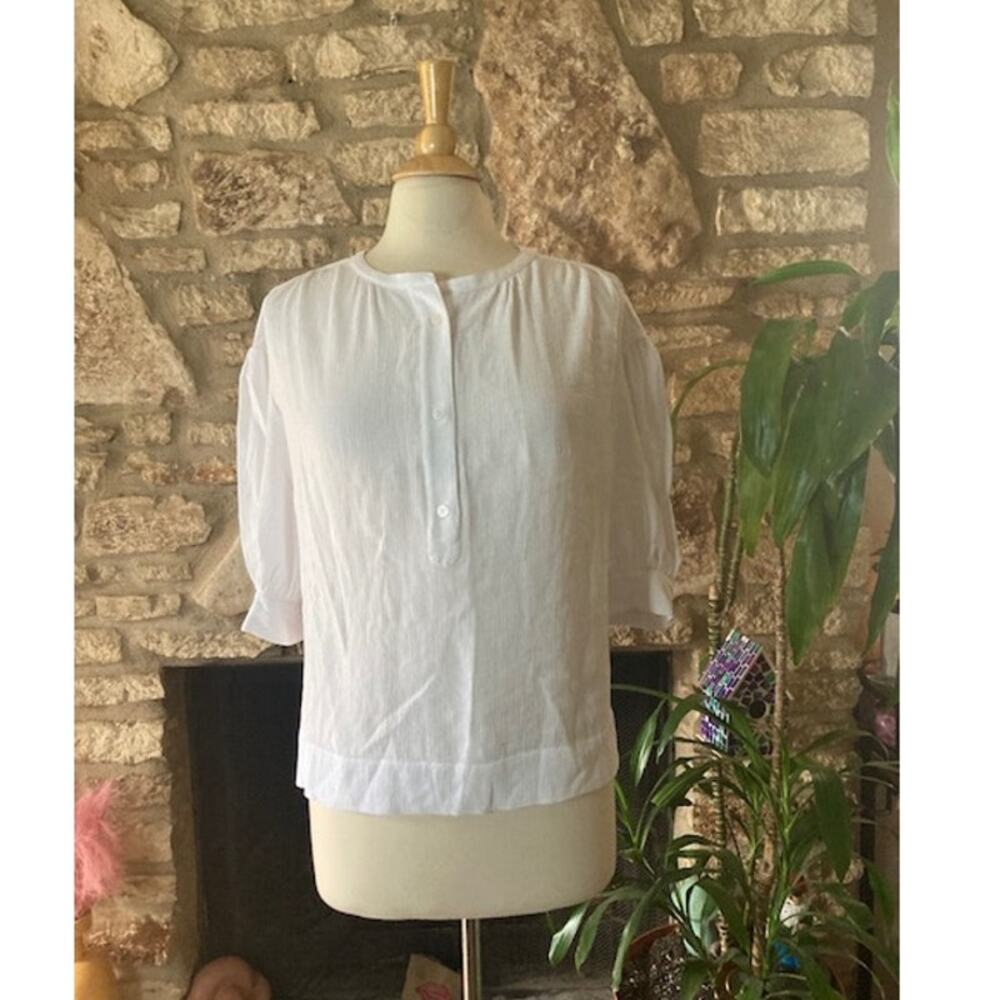 🤍White Lightweight Button Front Blouse - Nordstrom - M 🤍